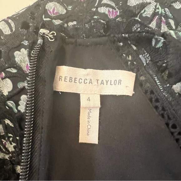 Rebecca Taylor NWOT SILK Sleeveless Floral Embroidery Ruffle Mini Dress B17/20 - Picture 11 of 16